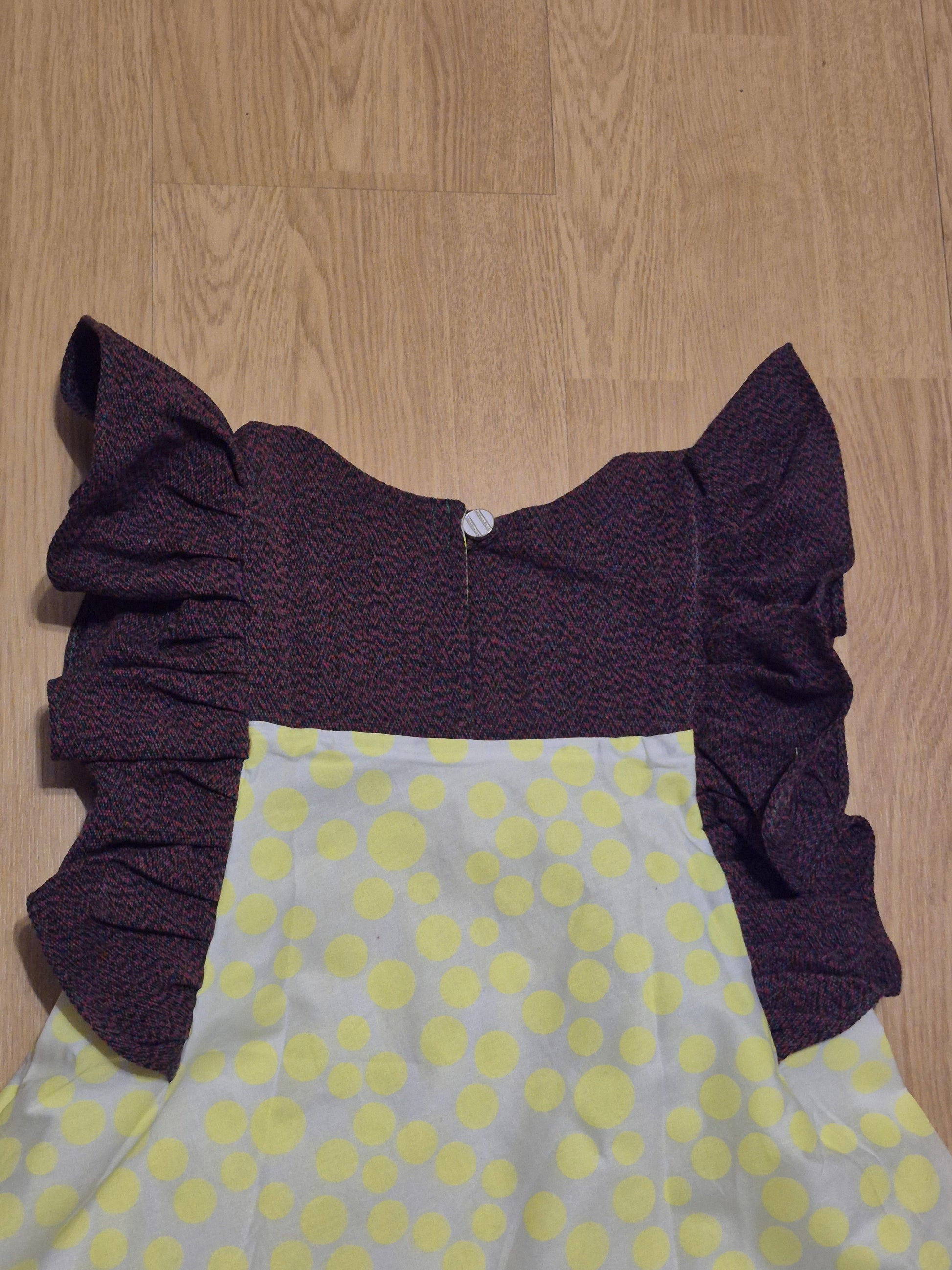 Robe bi matière manches papillon