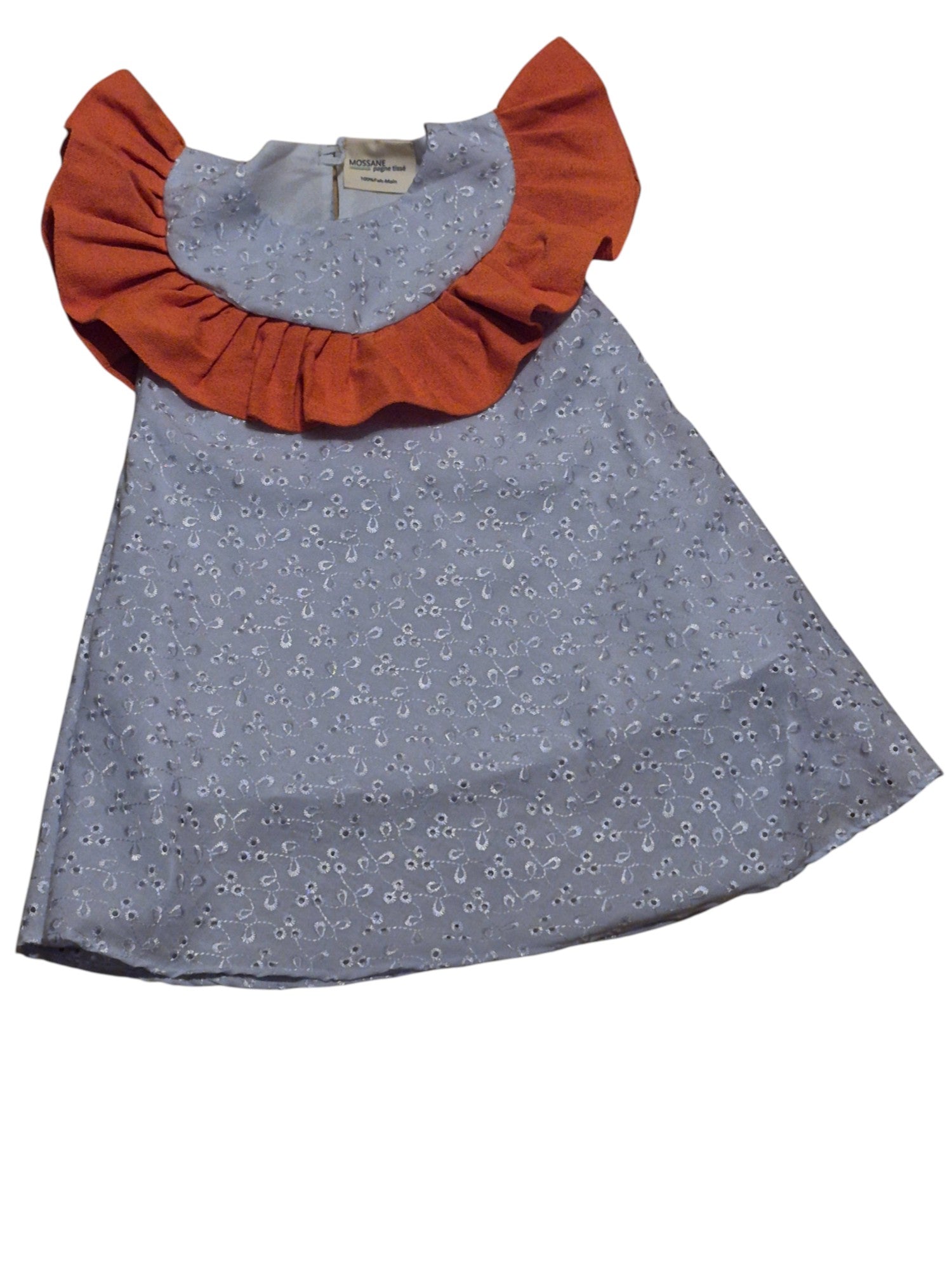 Robe bi-matière volantée
