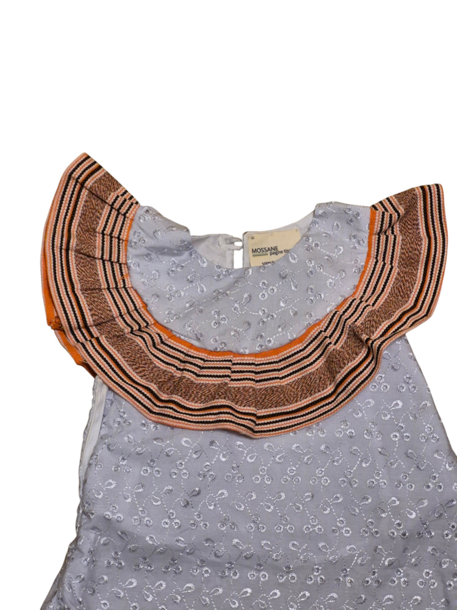 Robe bi-matière "Orange-blanc"
