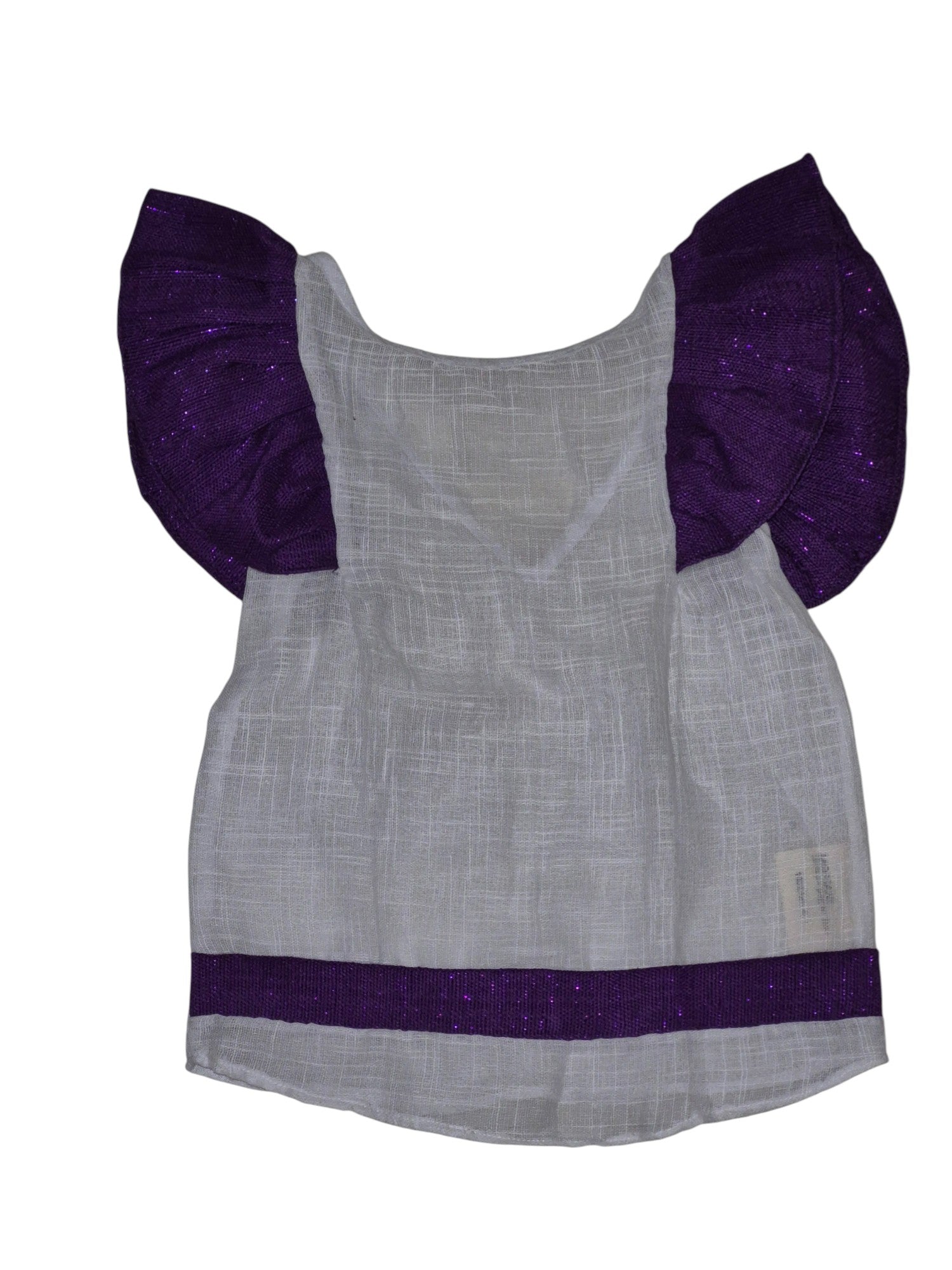 Haut manche papillon "blanc-violet" scintillant