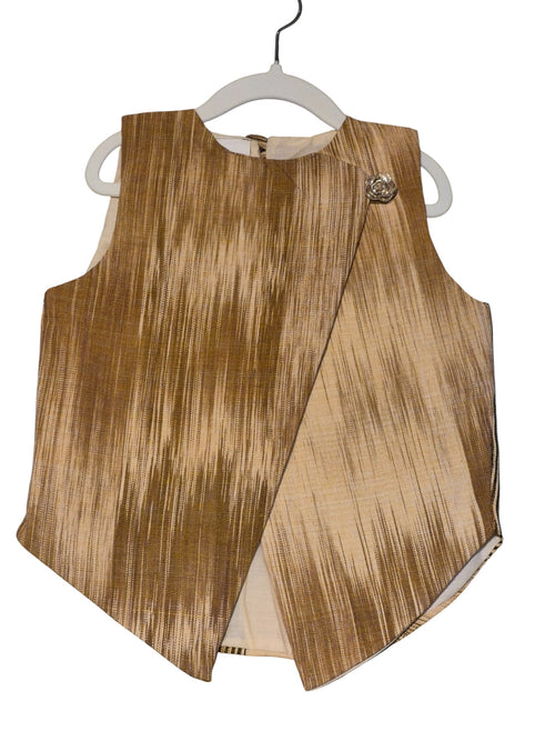 Gilet croisé marron beige
