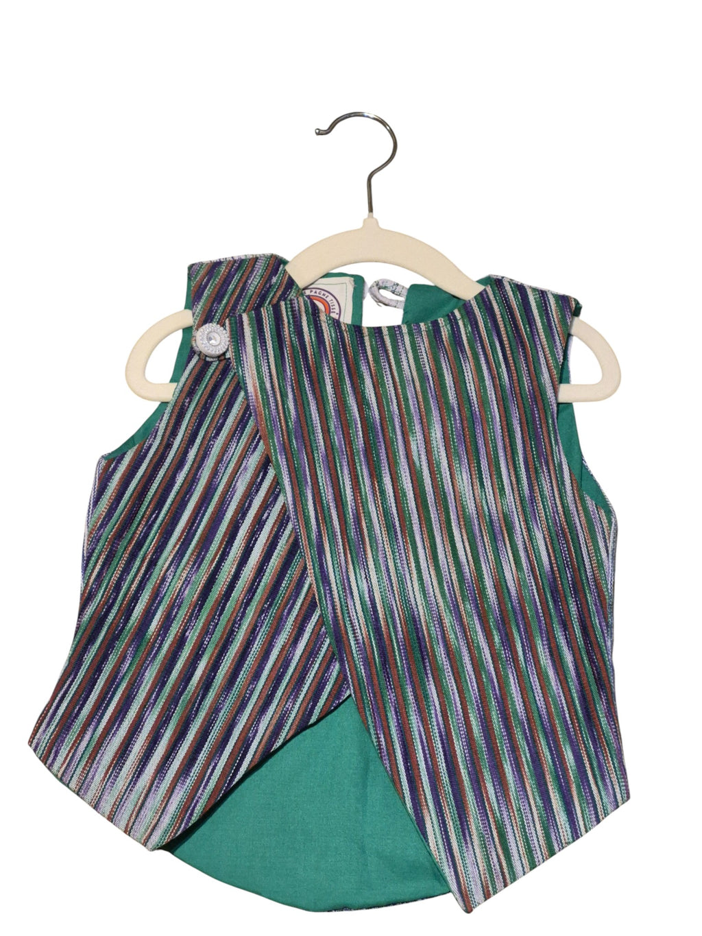 Gilet croisé vert motifs artistiques