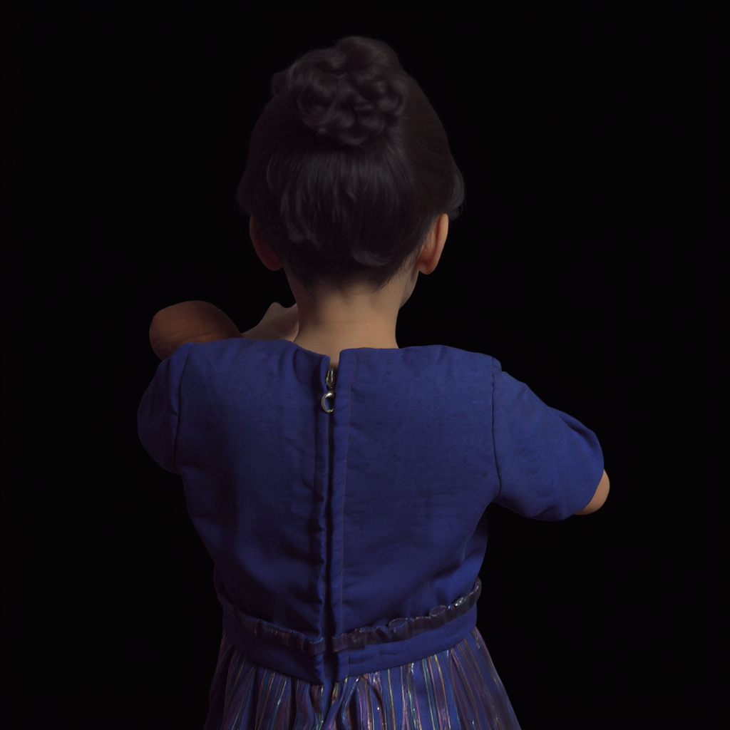 Robe "éclat" bleu nuit en pagne tissé Mandjak