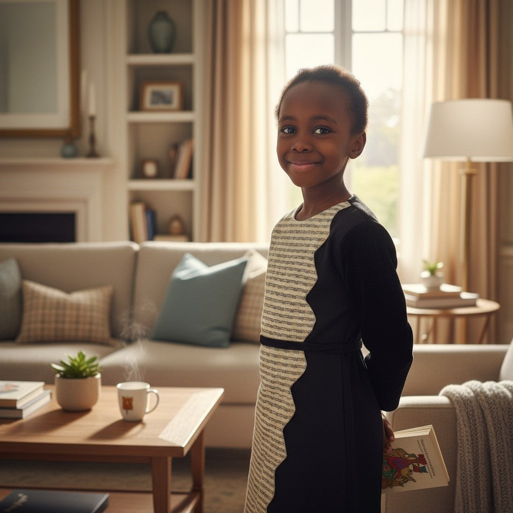 Robe enfant Cloudy en tissu africain - Fait Main et écoresponsable