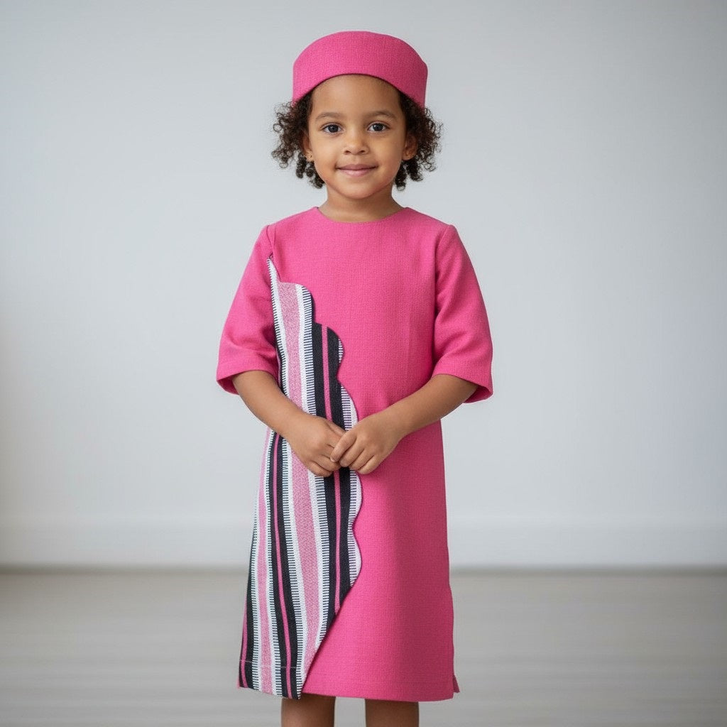 Robe en pagne tissé ROSE Cloudy