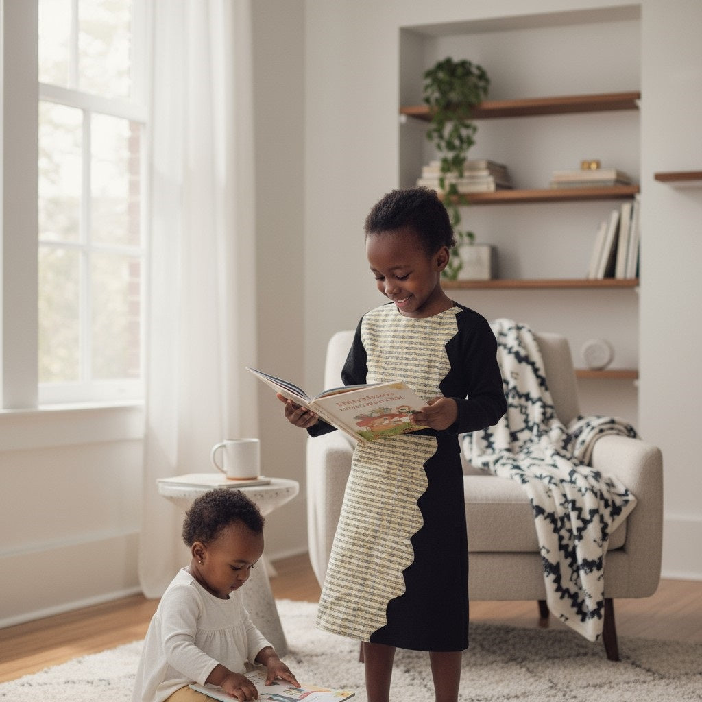 Robe enfant Cloudy en tissu africain - Fait Main et écoresponsable