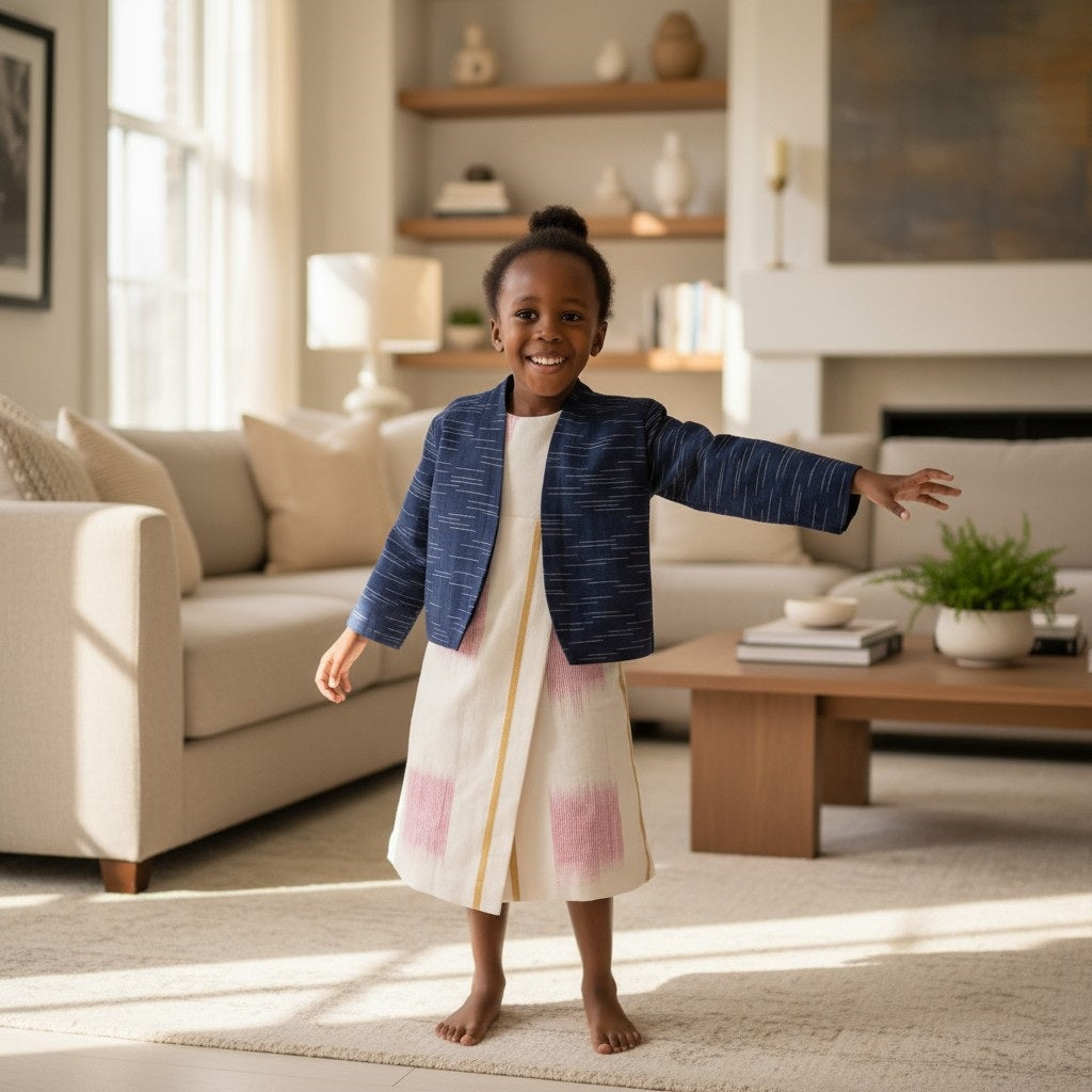 Veste bleu nuit col oval