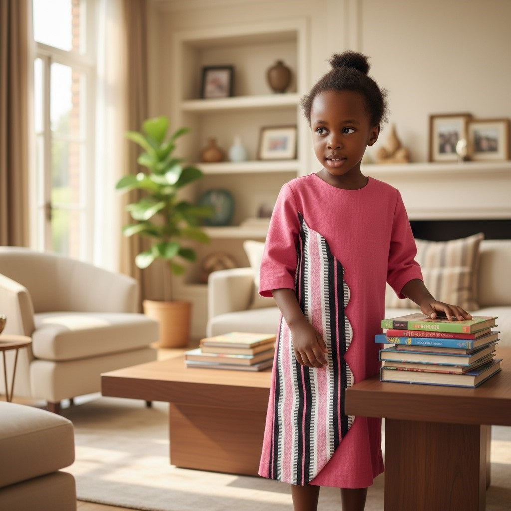 Robe en pagne tissé ROSE Cloudy