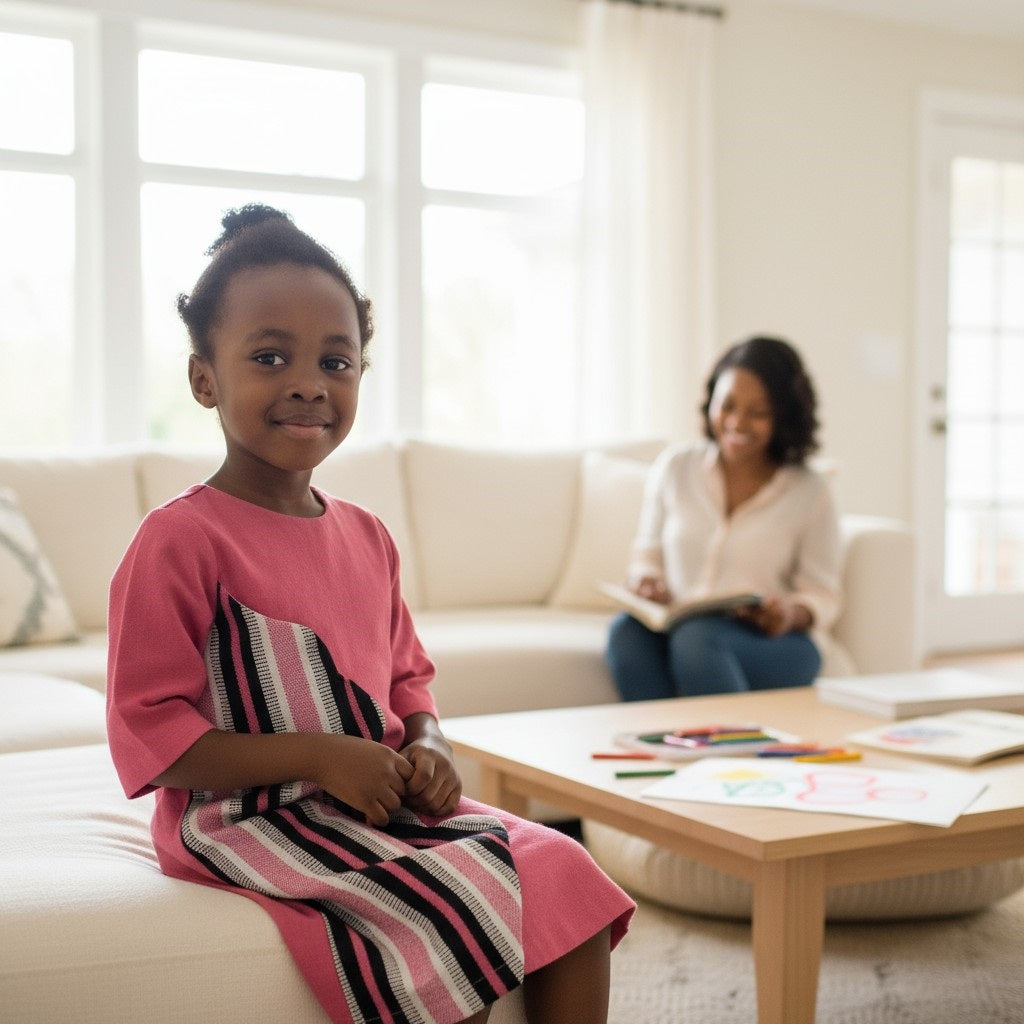 Robe en pagne tissé ROSE Cloudy