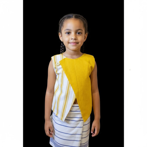 Gilet croisé jaune moutarde