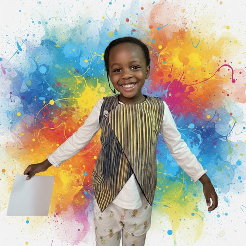 Gilet croisé arc-en-ciel motifs artistiques