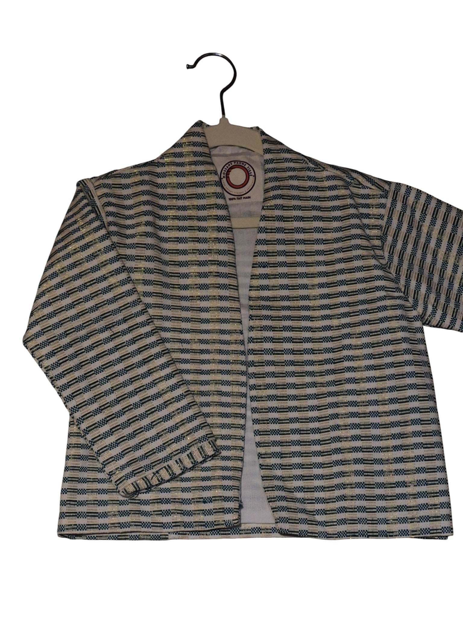 Veste vert brillant nuit col oval