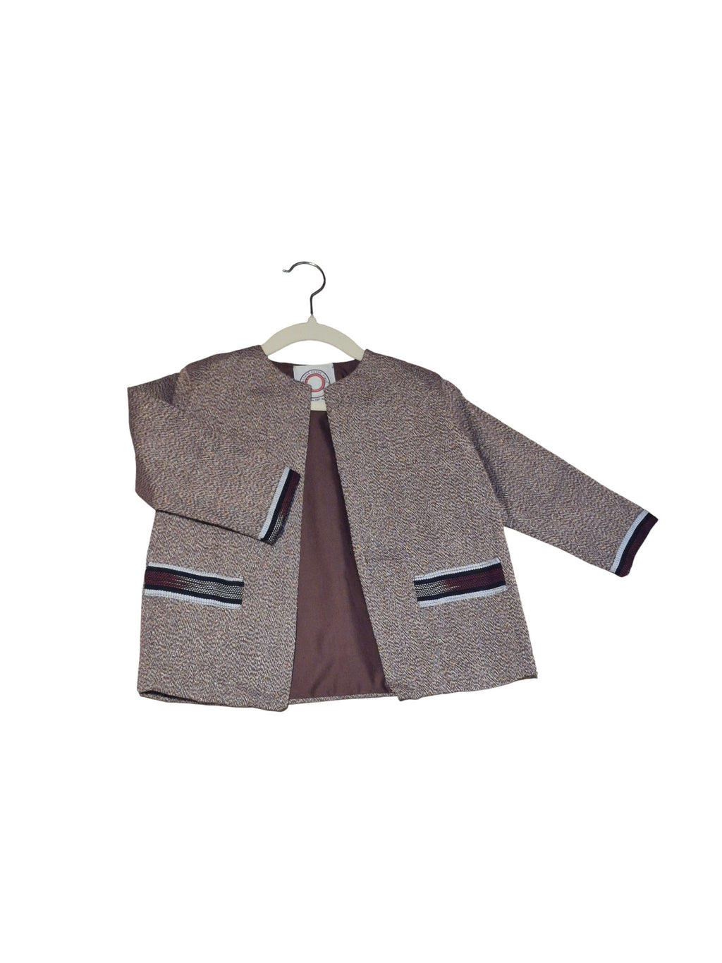 Veste marron texturée en pagne tissé