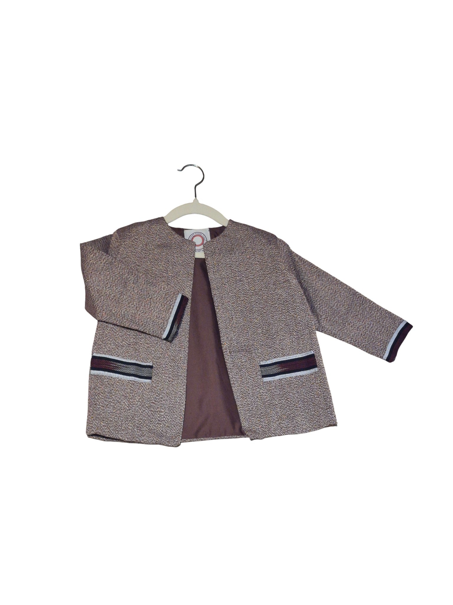 Veste marron texturée en pagne tissé