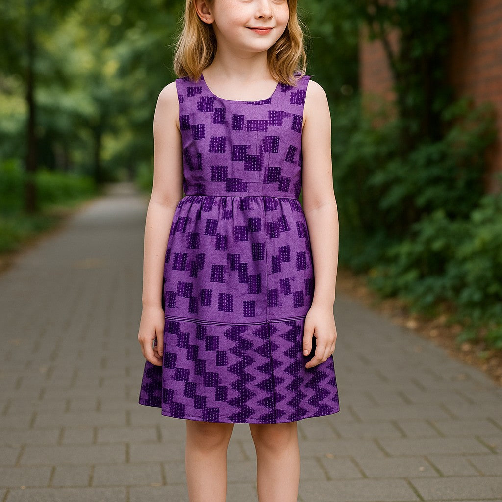Robe violet à motif géométrique