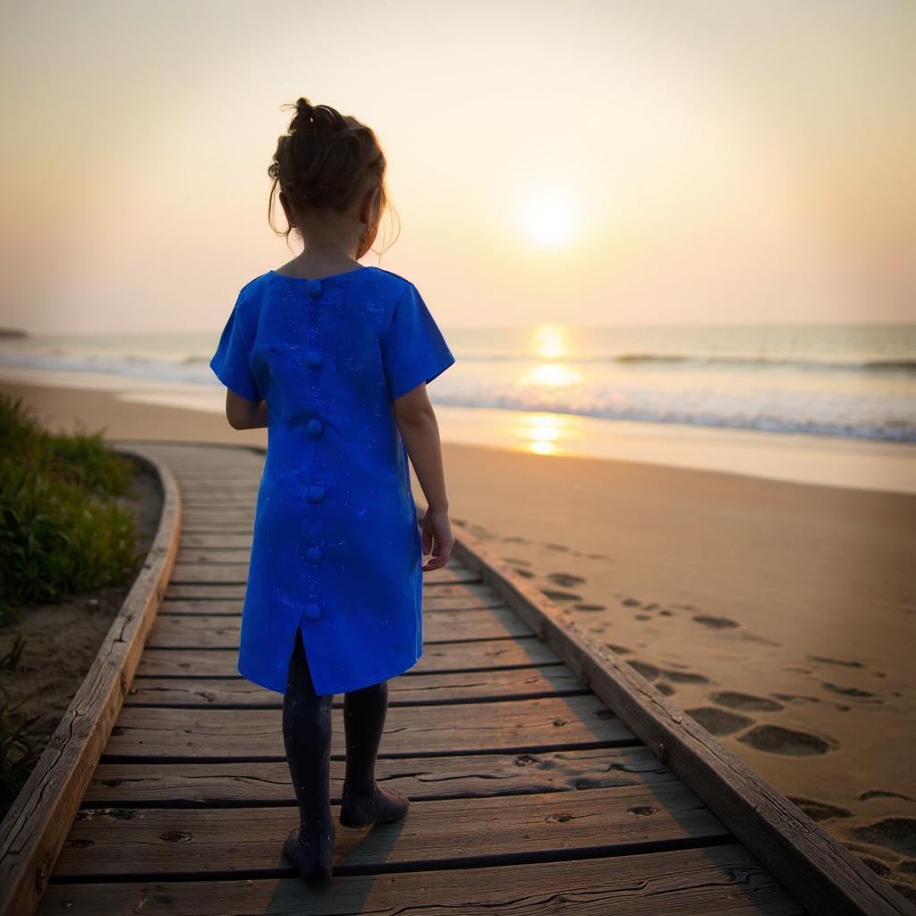 Robe / Veste "Bleu scintillant"