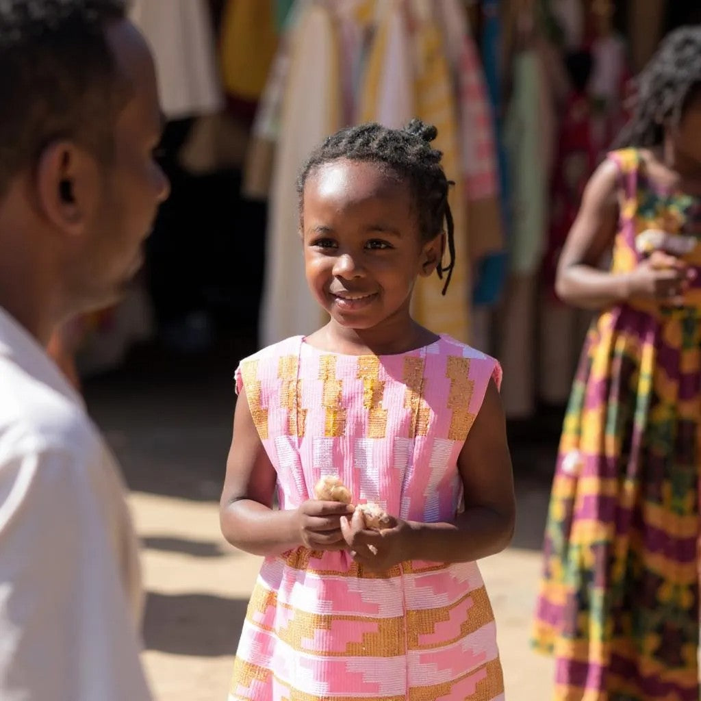 Robe scintillant "rose-or"